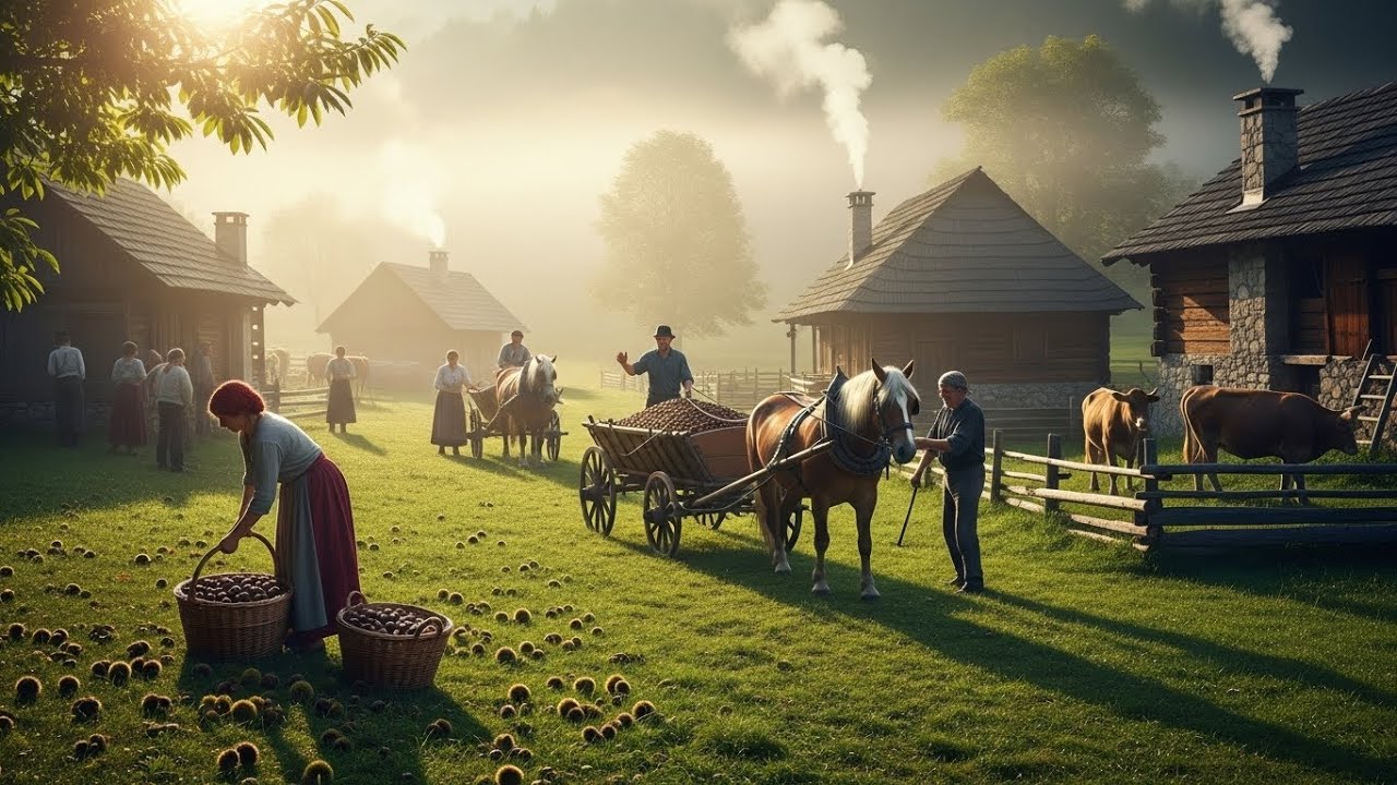 Harvesting Vegetables, Raising Animals – Beautiful Countryside Life in a Misty Valley