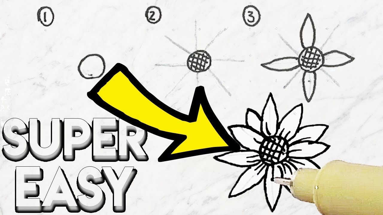 How To Draw Flowers EASY Step By Step + 8 Flower Doodles For Bullet Journal Inspiration