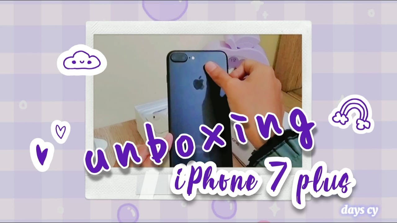 iPhone 7 Plus (black matte) Second | aesthetic, unboxing, purple