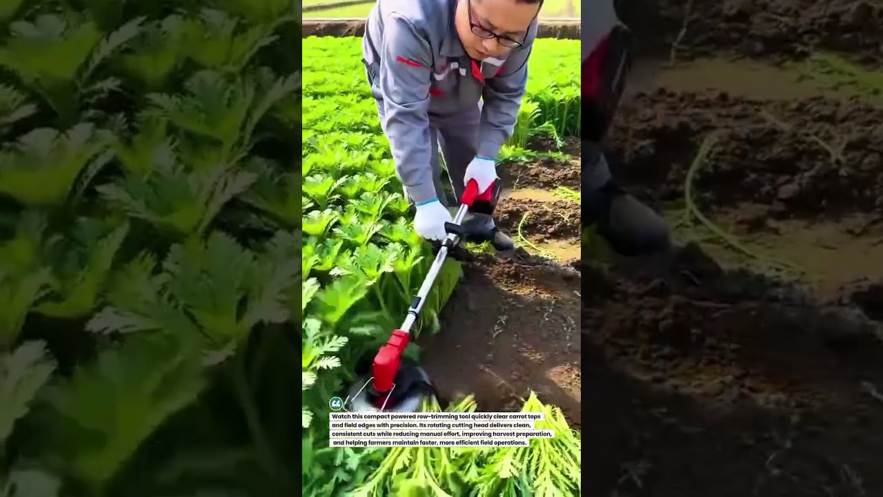 Fast & Precise Carrot Row Trimmer for Cleaner Harvests #CarrotFarming #FarmTools #HarvestTech