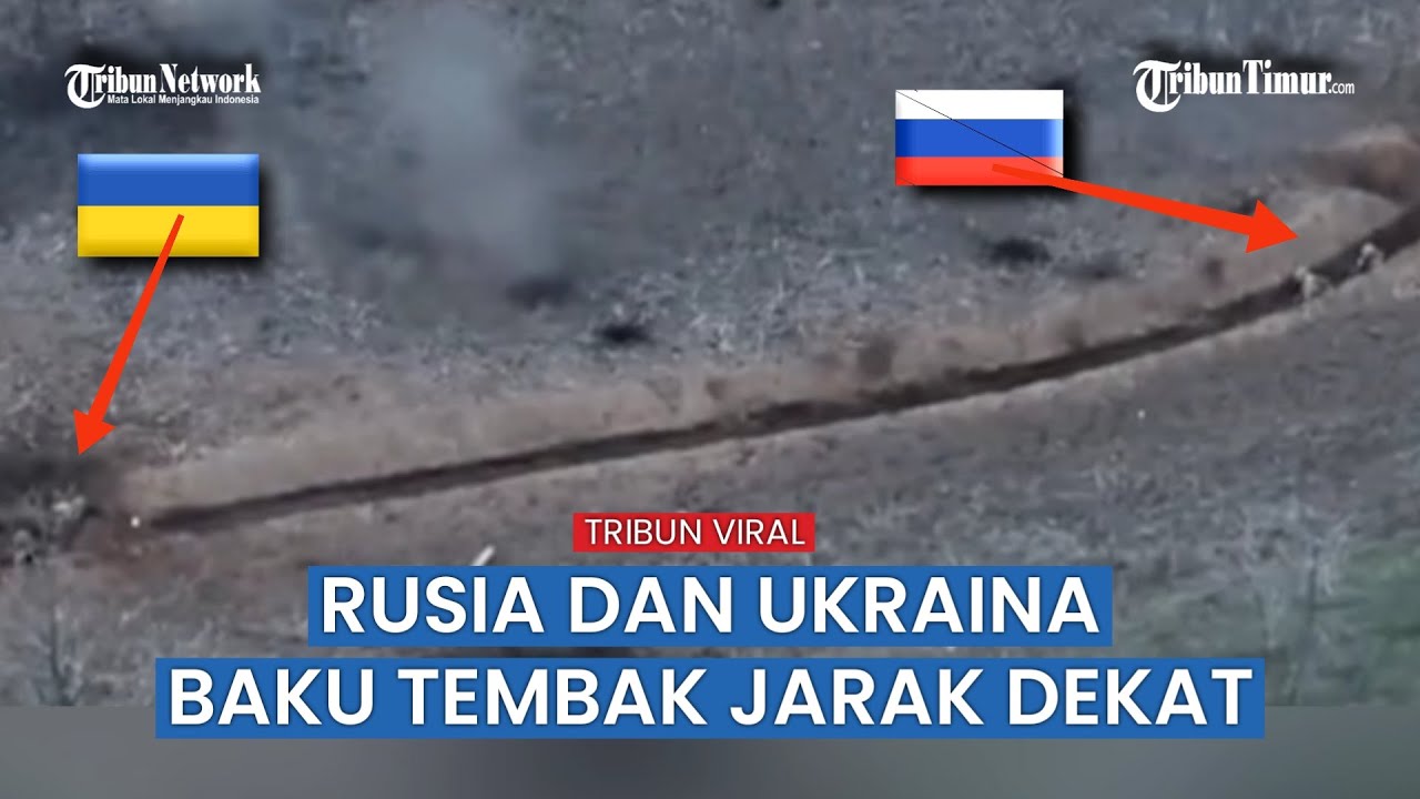 Terekam Drone, Momen Rusia dan Ukraina Baku tembak di dalam Parit