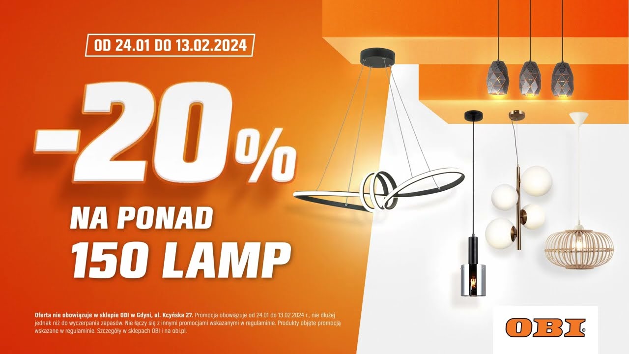 OBI – Ponad 150 stylowych lamp wiszących aż 20% taniej!