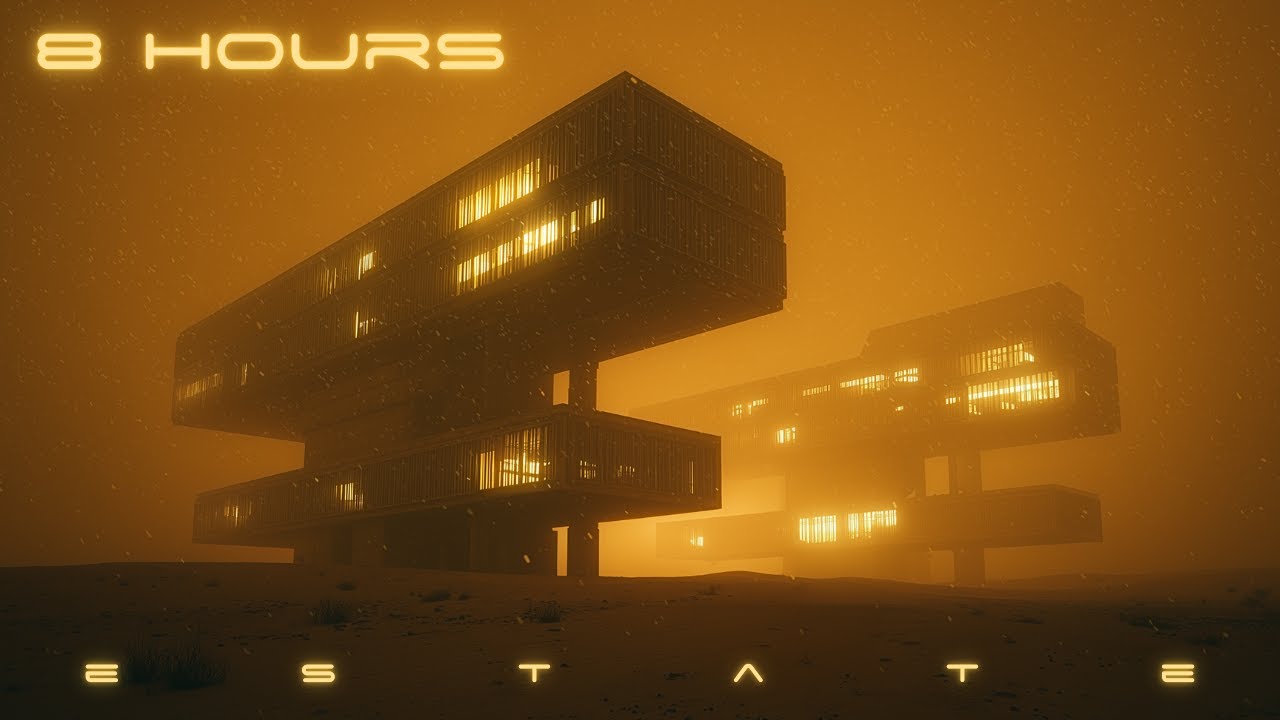 ESTATE [8 HOURS] - Snowy 2049 Cyberpunk Ambience - Blade Runner Ambient Music for Focus & Sleep - 4K