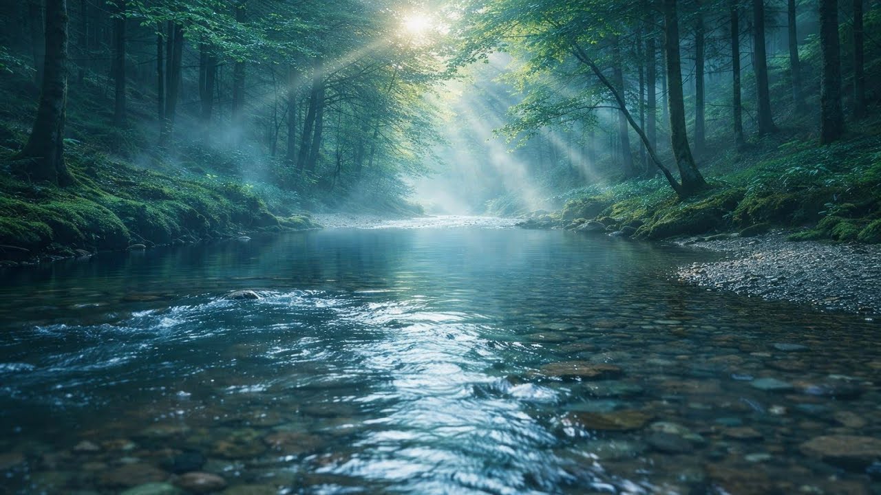 Peaceful Stream Ambience for Focus & Relaxation | 1 Hour Water Flow 4K
