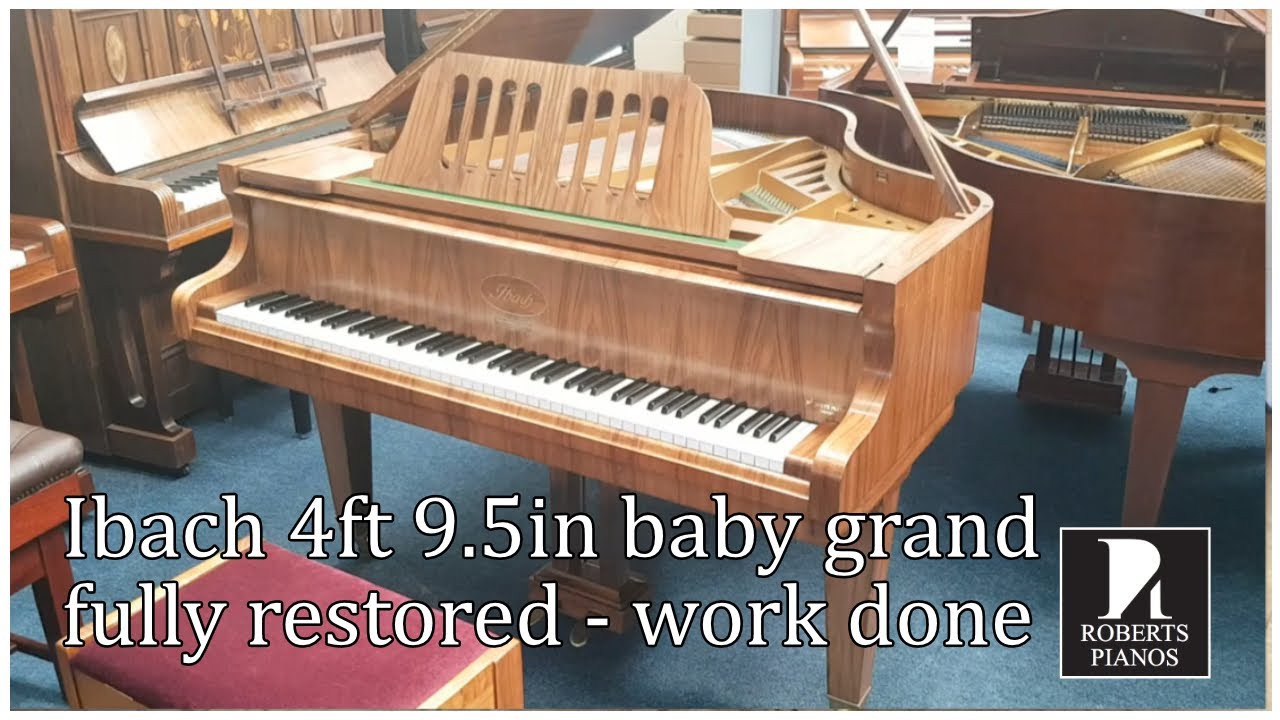 SOLD: video 2 of 2 Ibach 4ft 9.5in baby grand fully restored - work done: