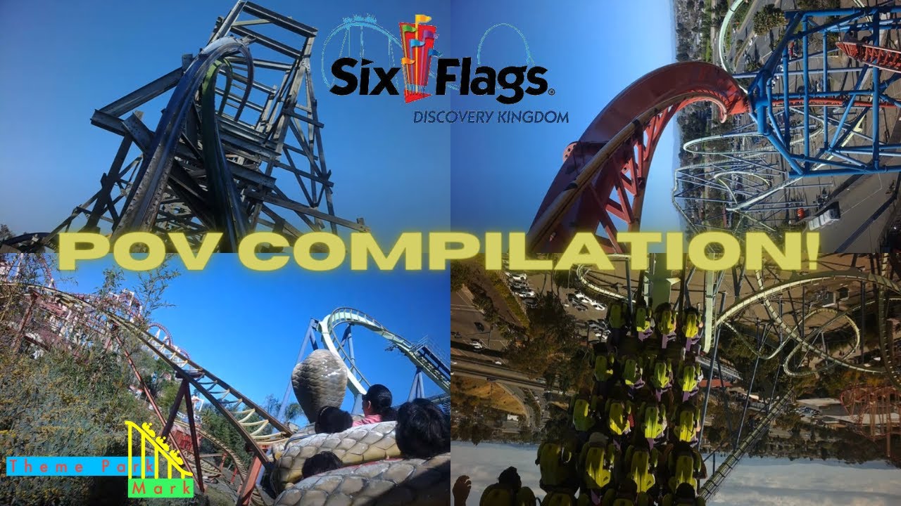 Six Flags Discovery Kingdom POV Compilation! - March 2024