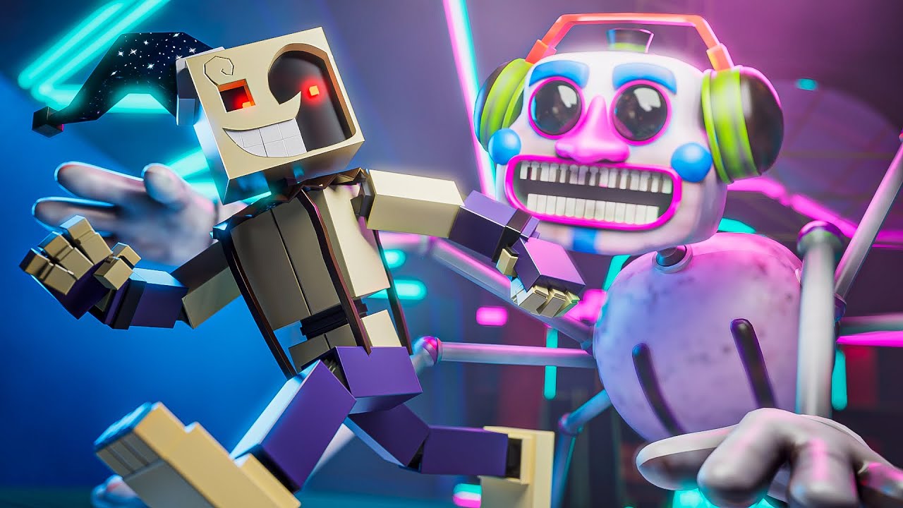 Minecraft FNAF DJ Music Man VS Moondrop! (Security Breach Multiplayer Roleplay)