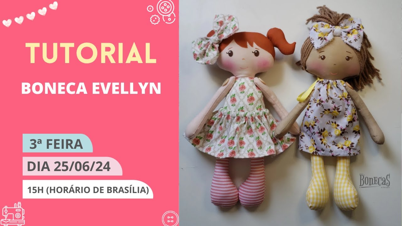 FAÇA A ESSA FOFURA PARA AS CRIANÇAS DO RS - BONECA DE PANO EVELLYN