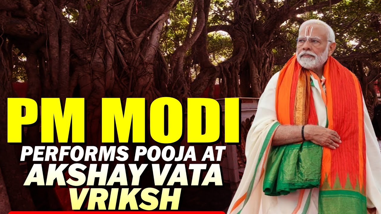 PM Modi performs Pooja at Akshay Vata Vriksh followed by darshan and pooja at Hanuman Mandir