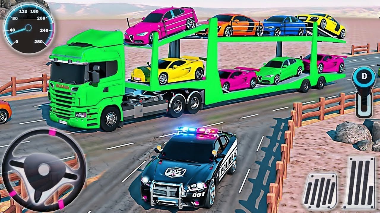 US Truck Car Transporter Driving Simulator - Cargo Transport Multistory Vehicle - Android  GamePlay