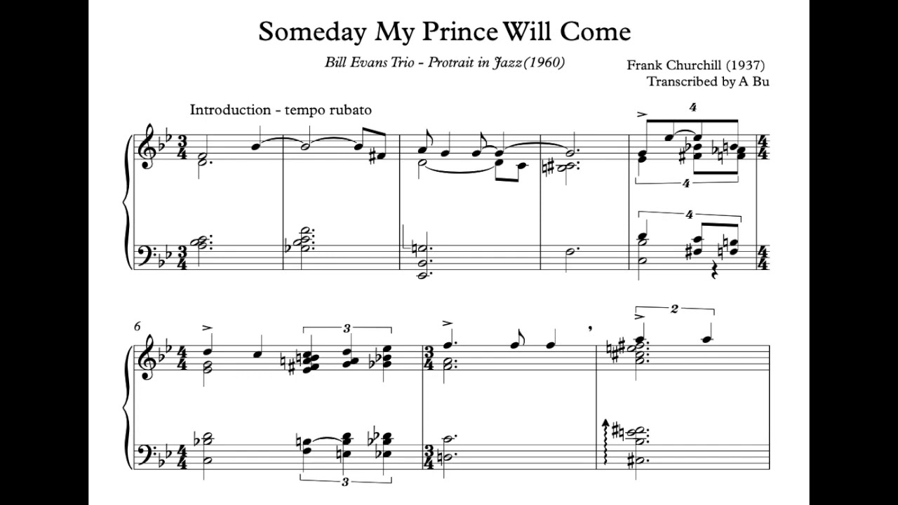 Bill Evans - “Someday My Prince Will Come” Transcription by A Bu