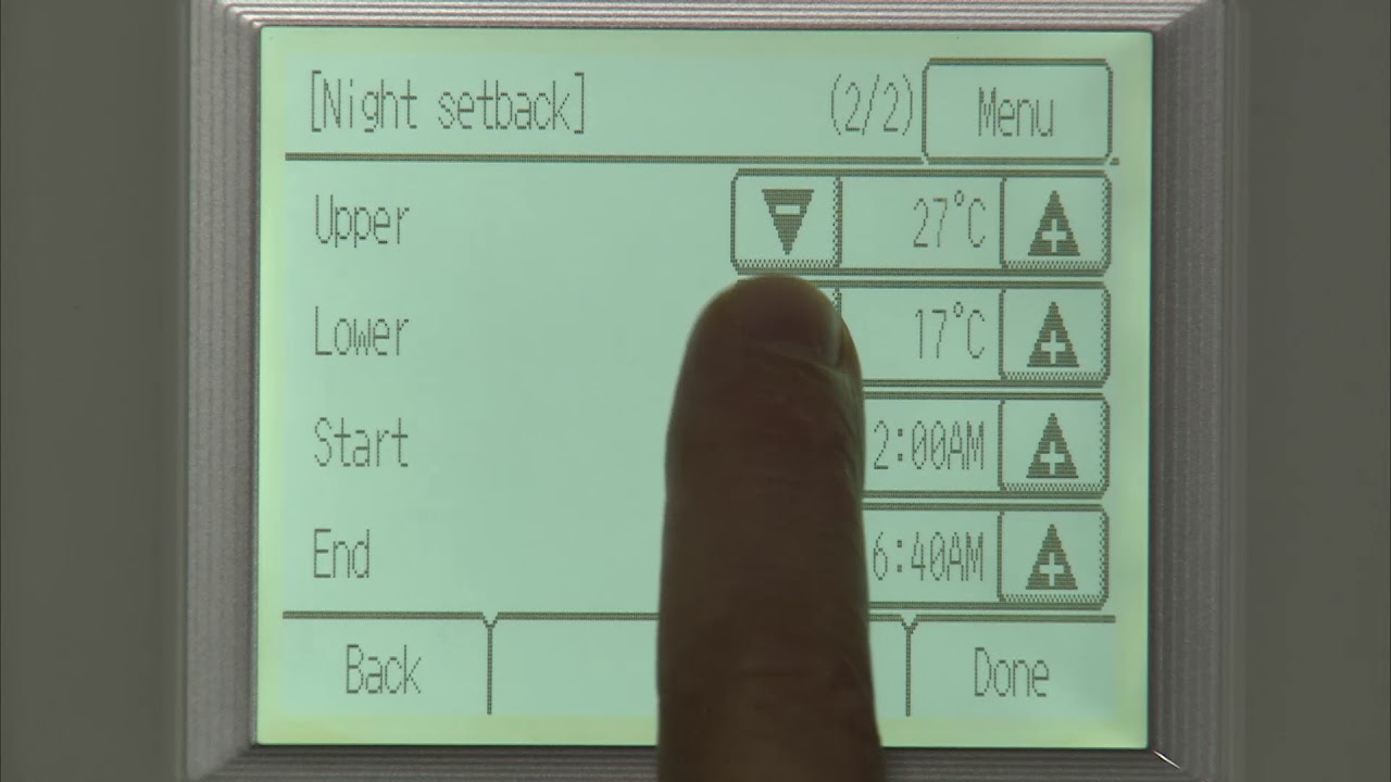 PAR U02 How to set Night Set Back function