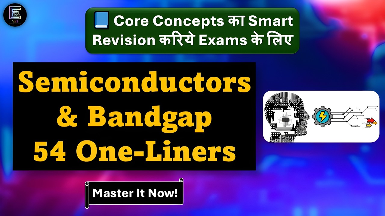 Semiconductors & Bandgap Energy - 54 one-liners | Concepts का Smart Revision करें Exams के लिए! |