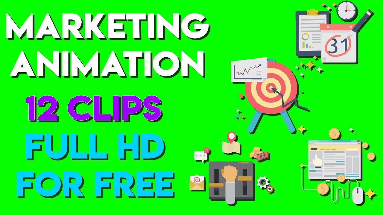 ( NON COPYRIGHT ) Internet , Marketing -  Animation For Free I Green Screen