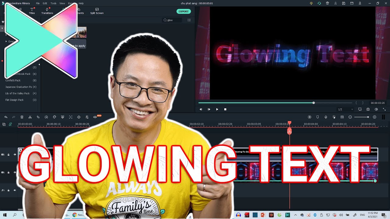 How to Create Glowing Text Effect In Filmora X - Tutorial For Beginners