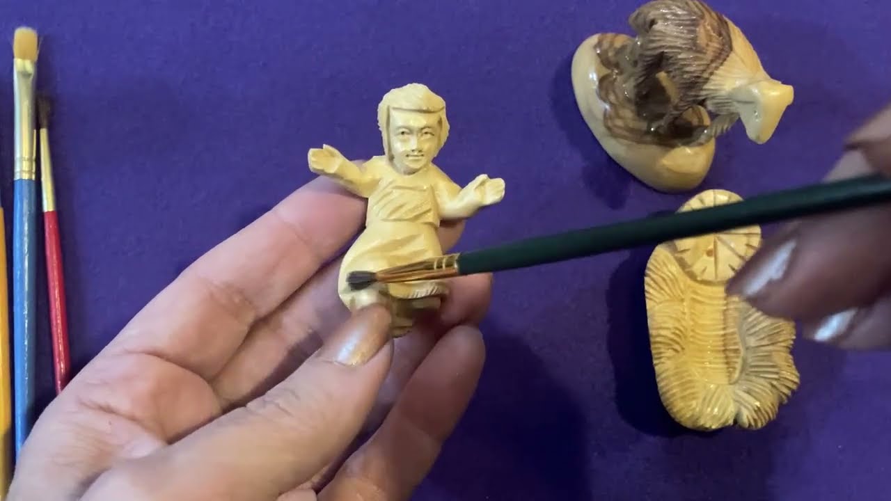 Cleaning a Nativity Set: Brushing ASMR and Wood Sounds