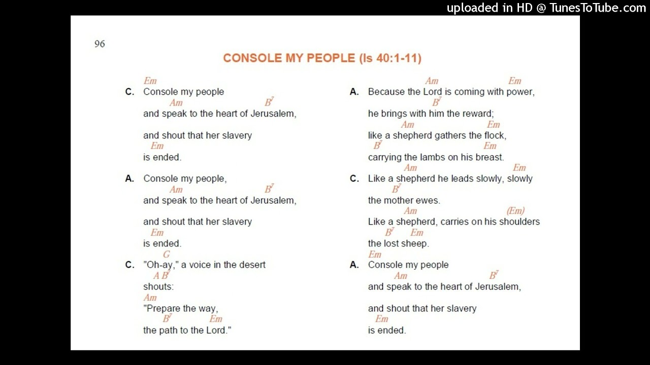 Console My People (Isaiah 40, 1-11) Neocatechumenal Song (UK)