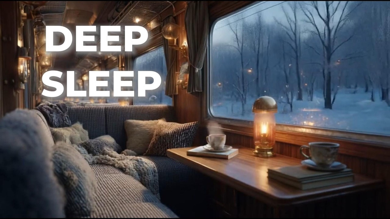 Deep Sleep Train Sounds ❄️ Dimly Lit Luxury Winter Train | 8 Hour Ambience