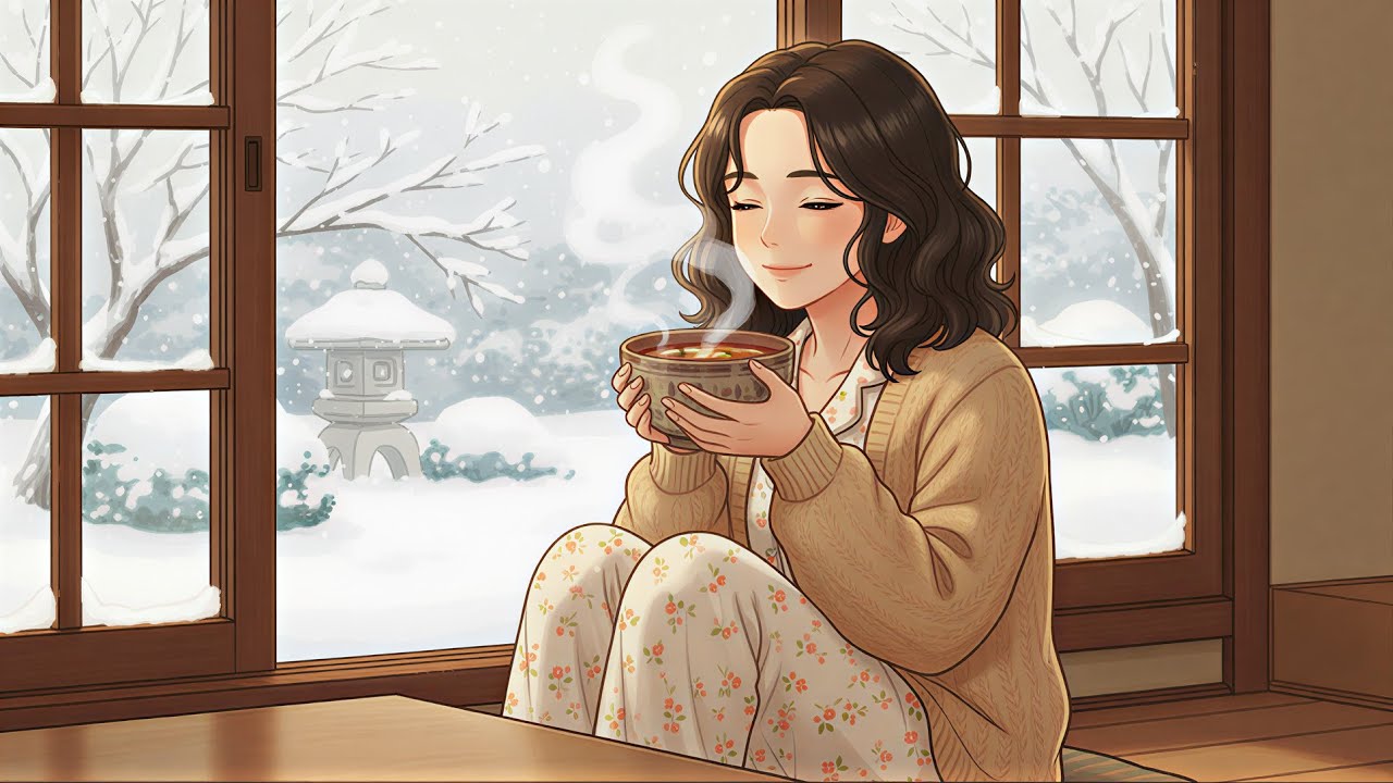 I spent a snow day alone making soup from scratch | Ghibli-Style ASMR ❄️