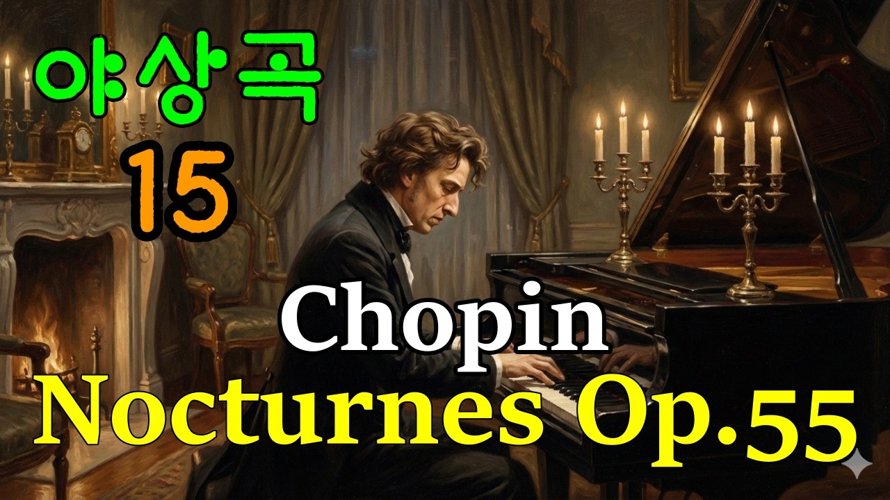 Chopin - Nocturne No 15, Nocturne No16, Nocturnes Op.55 쇼팽 -  녹턴 15번, 녹턴 16번. 쇼팽 야상곡 Op.55. 치유음악
