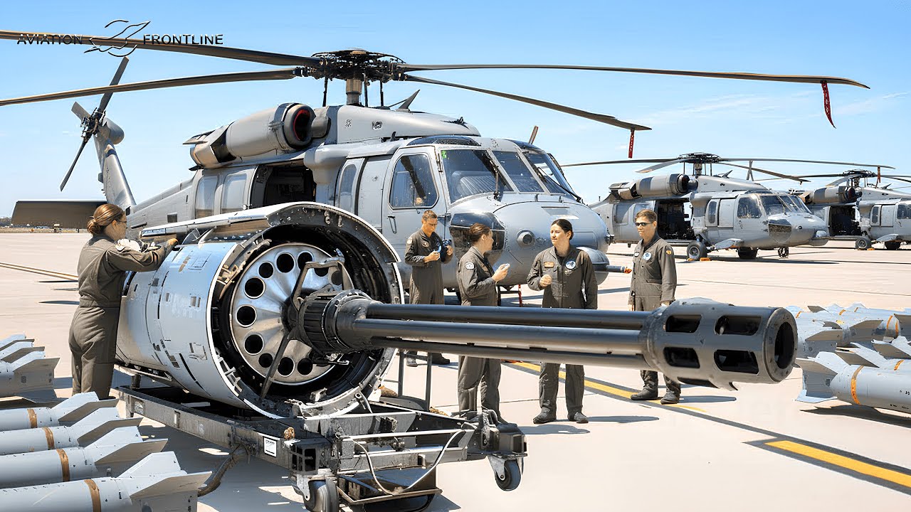 США испытывают новую пушку Гатлинга GAU-18A на вертолете HH-60G, которая потрясла мир