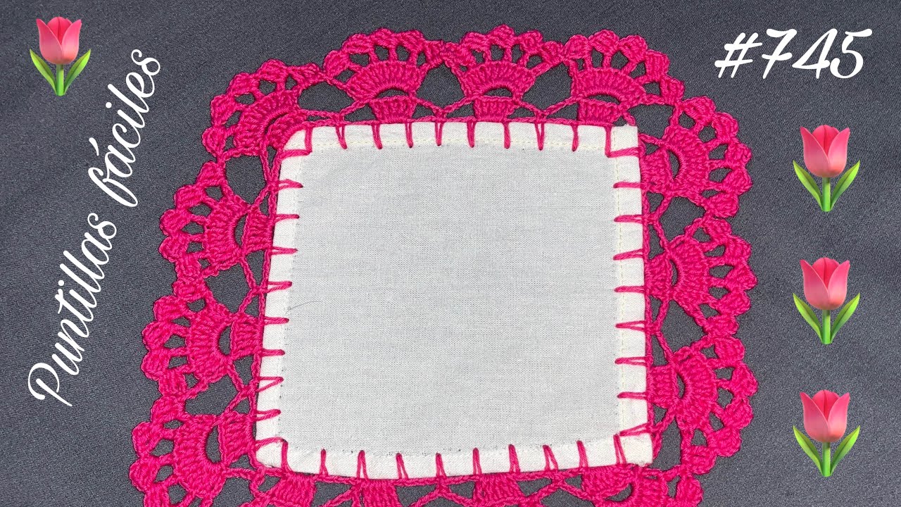 🌷¡¡GENIAL!!🌼 MUY FACIL PUNTILLA DE VUELTA Y VUELTA✨ PUNTILLAS FACILES 745