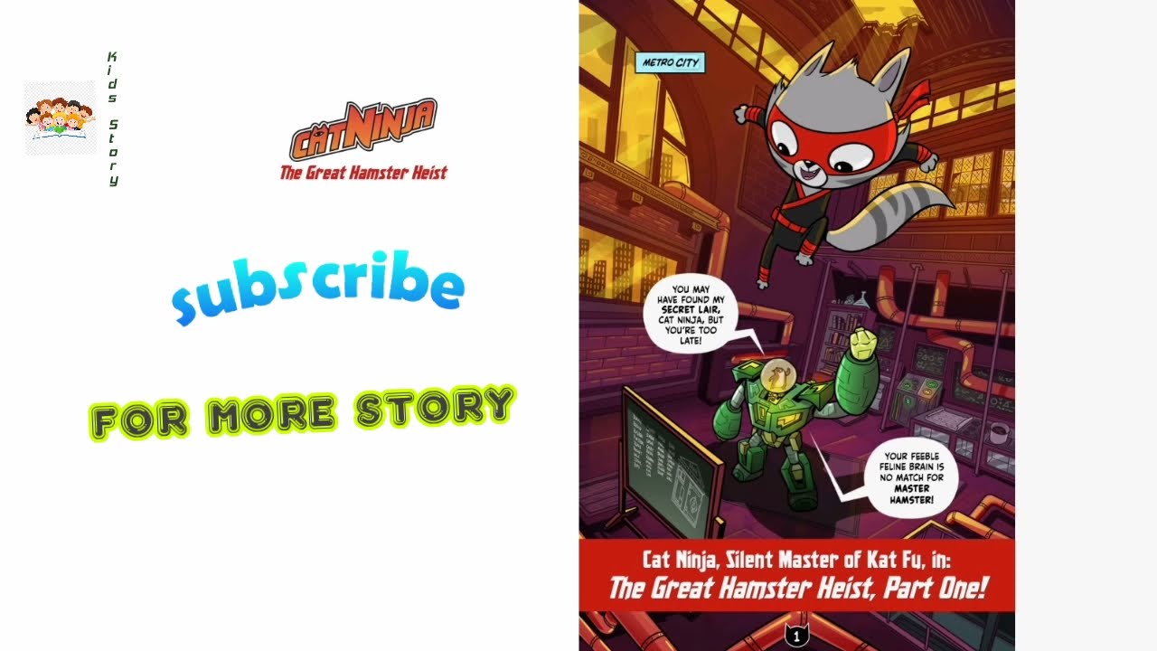 Kids Story with mural - Cat Ninja Book 1 