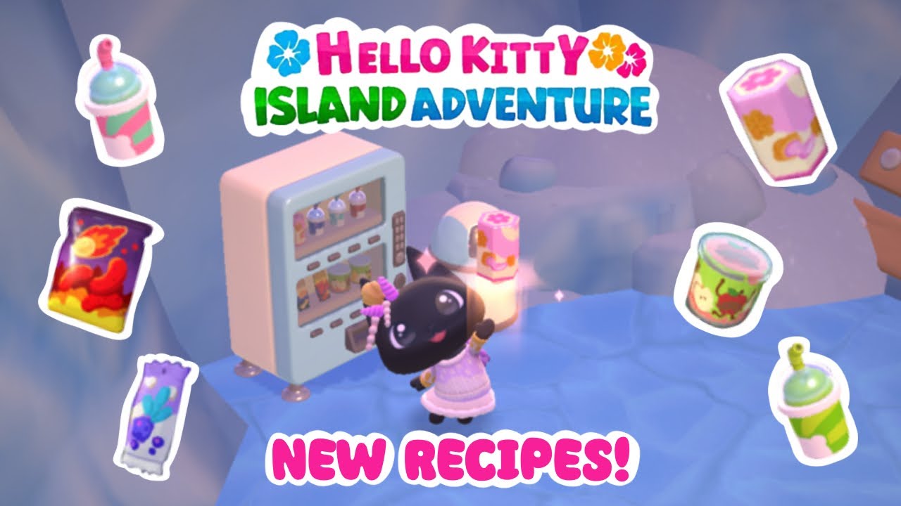 All of the NEW recipes in 2.12 🥤Hello Kitty Island Adventure + Vending Machine Recipes, Chips, Frost