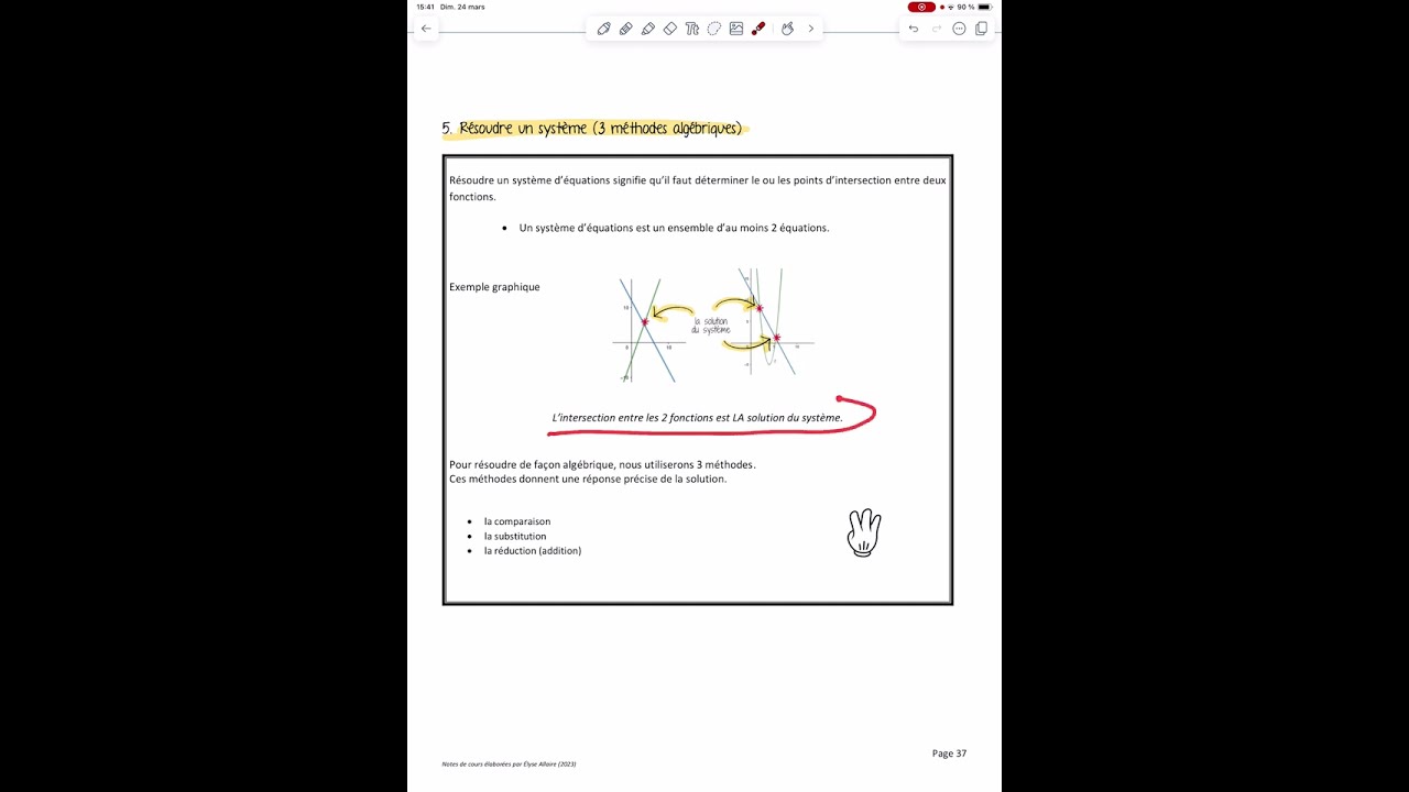 Méthode de comparaison pour résoudre un système