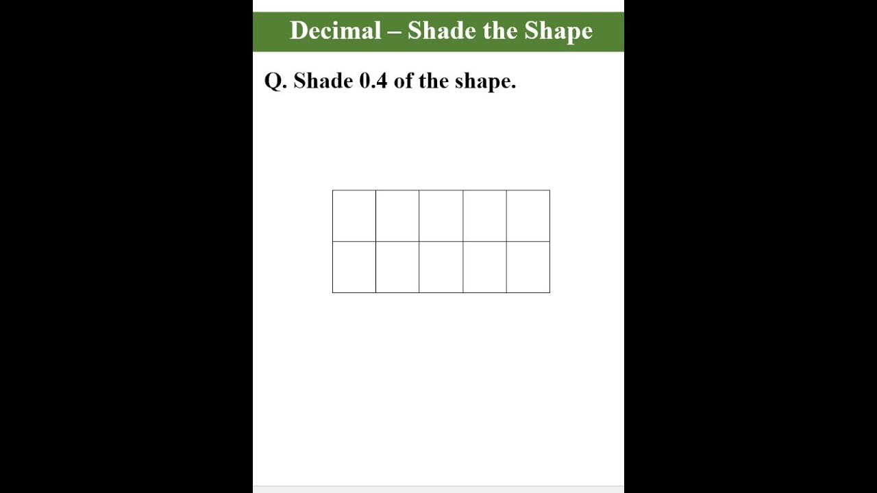 Decimal - Shade the Shape #shorts #maths #decimal #percentage