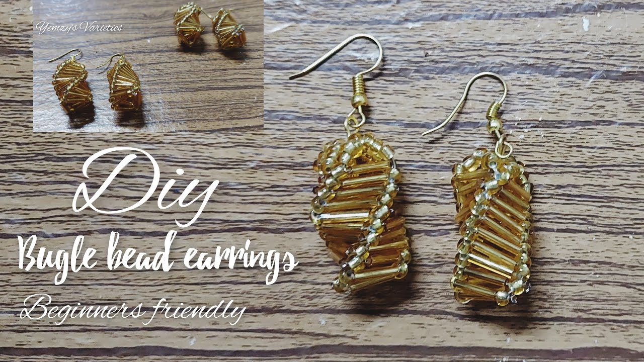 BEADING TUTORIAL//Bugle bead earrings/How to make beautiful earrings.