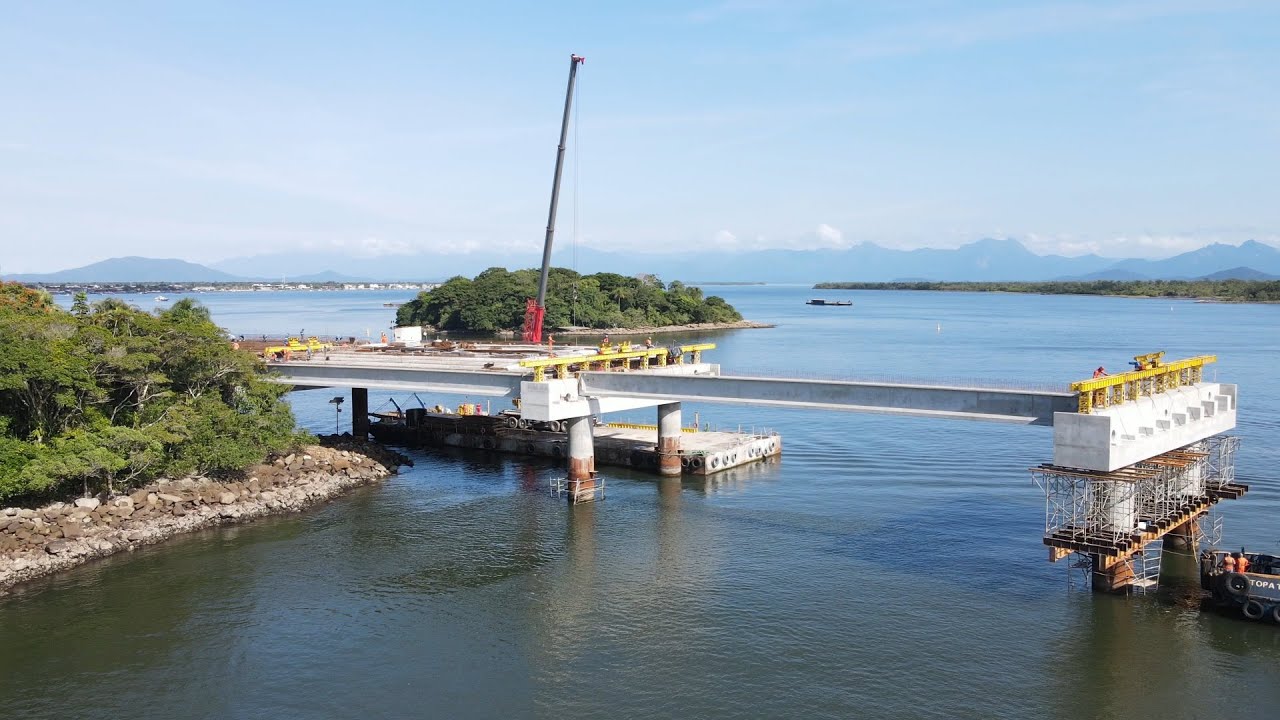 56% da Ponte de Guaratuba já está concluída
