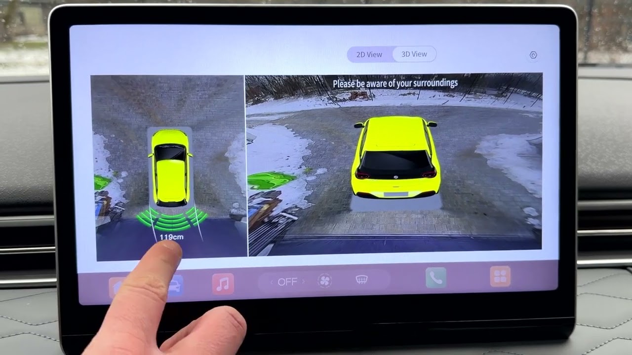 Парковка задним ходом в Dongfeng Box: 3D-изображение с камеры и пояснения к нему.