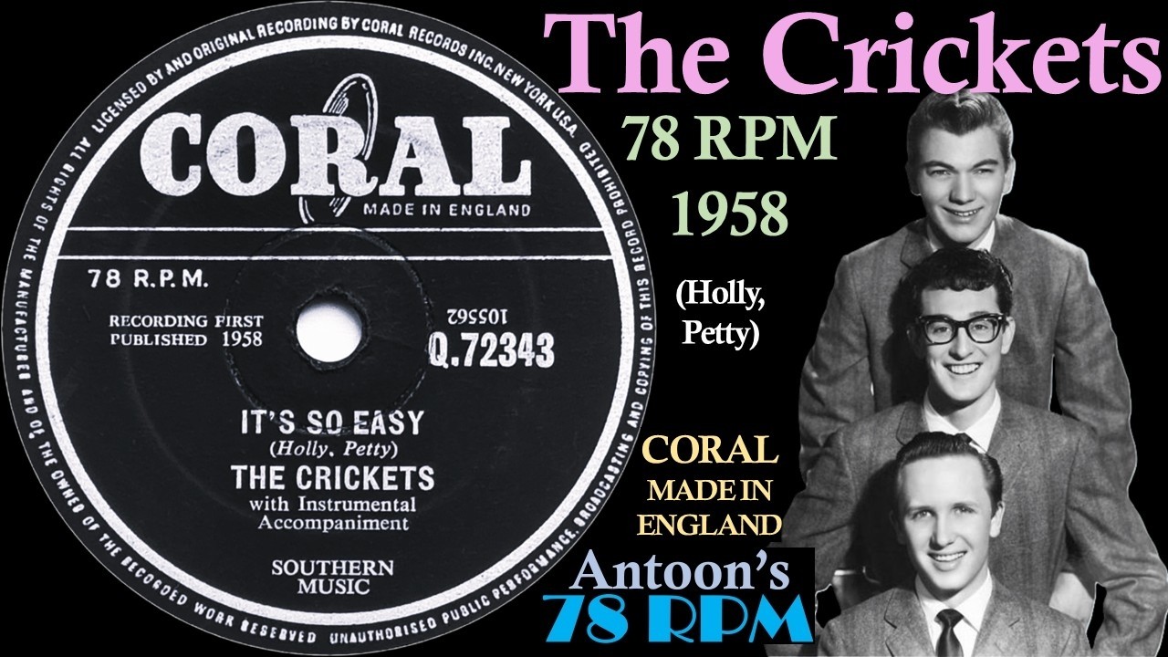 The Crickets | It's So Easy | Coral 78 rpm | 1958 England