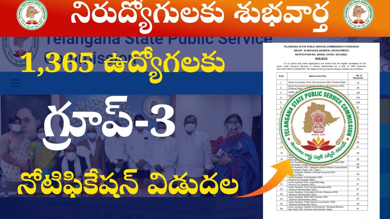 👍|| ✅ TSPSC Group 3 Notification 2022 | 1365 vacancy | Tspsc Group 3 Notification | Tspsc news |