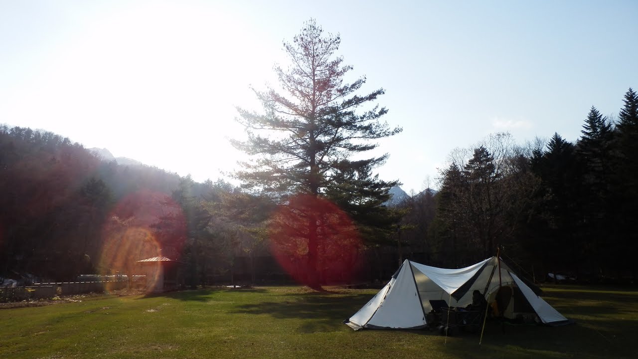2019/04/29 北海道キャンプ ツインピルツフォークTCと薪ストーブ 聳え立つ白き頂、ツイン二股でWツインだ！ 山部自然公園太陽の里 ※タイトルはイメージです