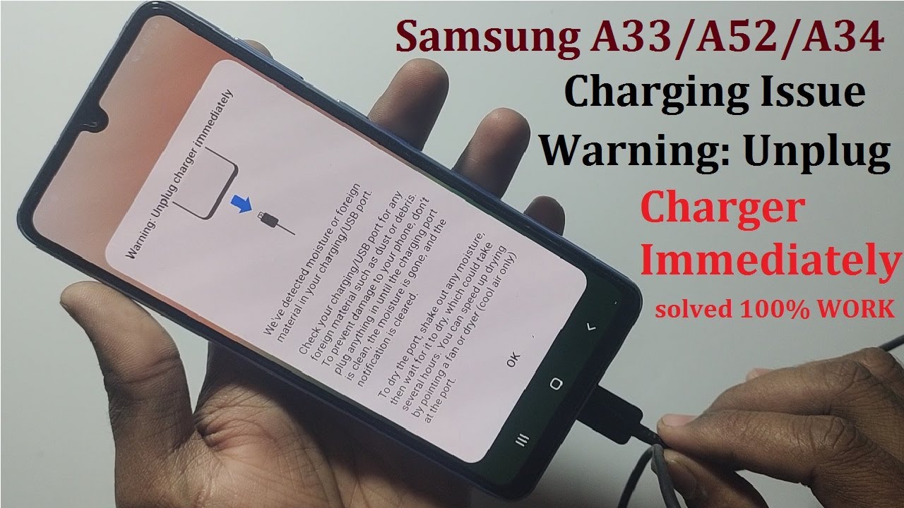 Samsung Mobile A33/A52/A34 Charging Issue | Warning:Unplug Charger Immediately issue solved 100%WORK