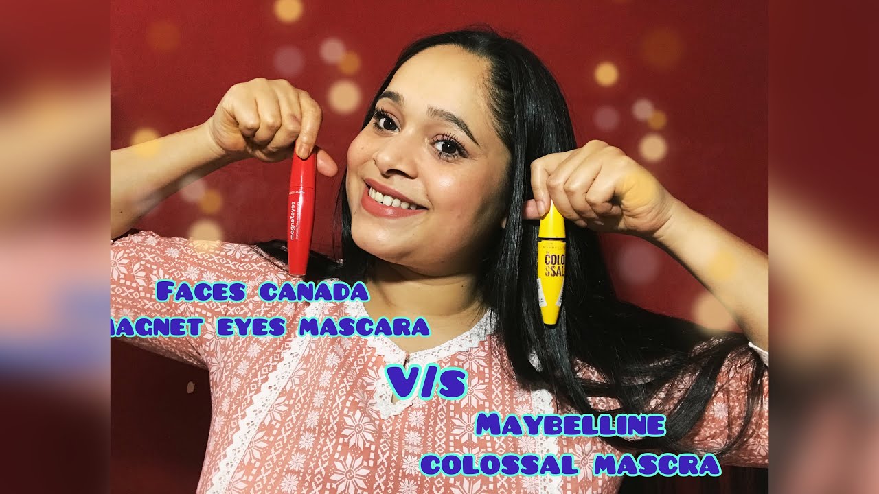 Faces canada magneteyes v/s Maybelline colossal volume express mascara❓ |Which is better? #nykaa.in