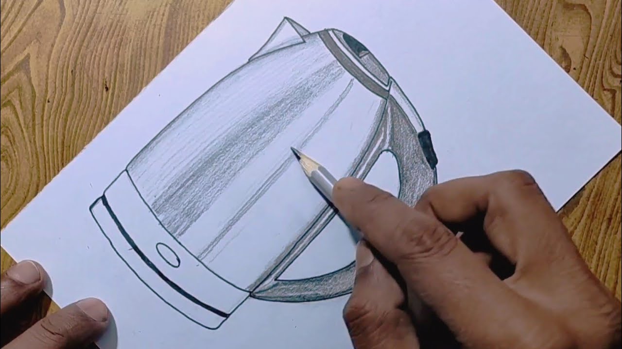 How to draw electric kettle step by step so easy