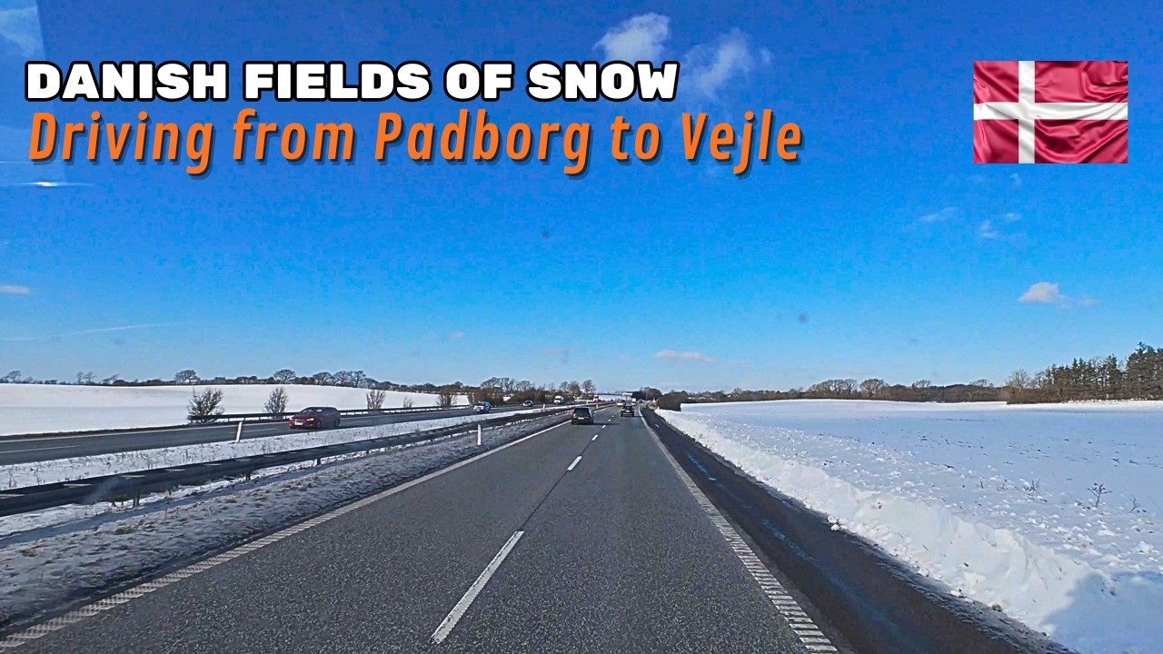 Winter Drive In Denmark | From Padborg to Vejle | No Talking | 4K