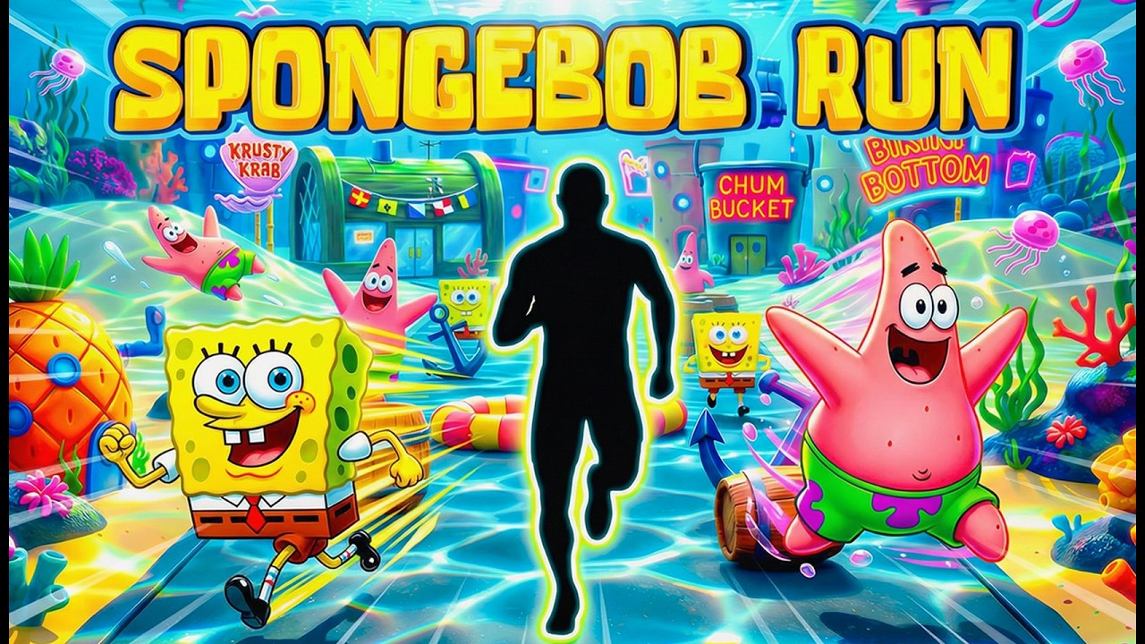 SPONGEBOB RUN 🍍| Bikini Bottom Chase | Immersive Interactive Warm Up | Viral InteractiveGame