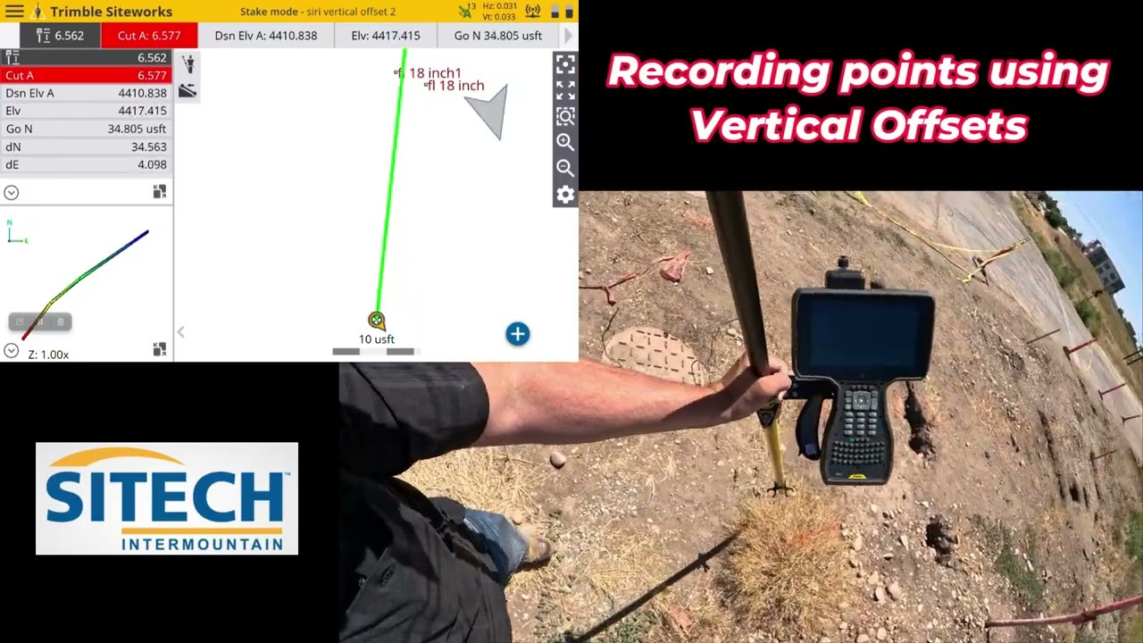 Siteworks Recording Points using Vertical Offsets Option