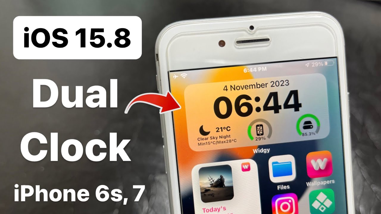 iOS 15.8 - Enable Dual Clock on iPhone 6s, 7
