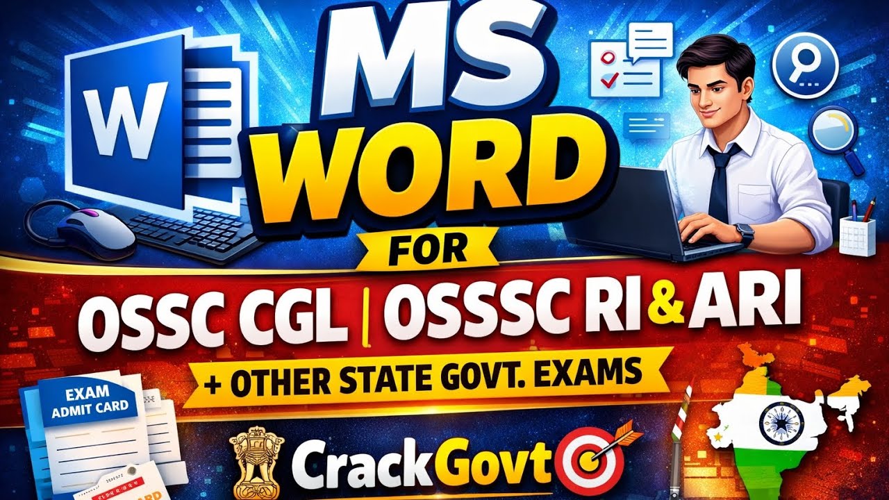 Computer MCQ | MS Word Complete Course | OSSC CGL | OSSSC RI & ARI | Other State Govt Exams