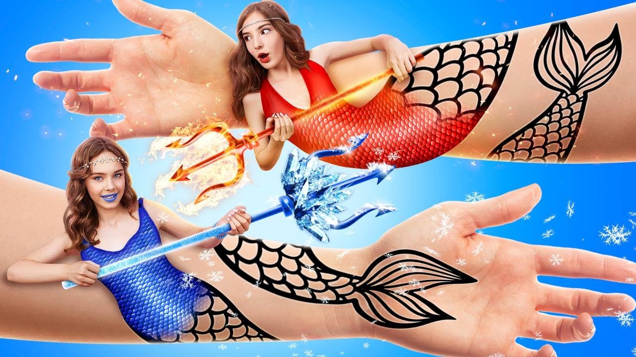 Melhor Festa Na Piscina Com Sereias | Truques Subaquáticos com Sereias: Quente vs Frio