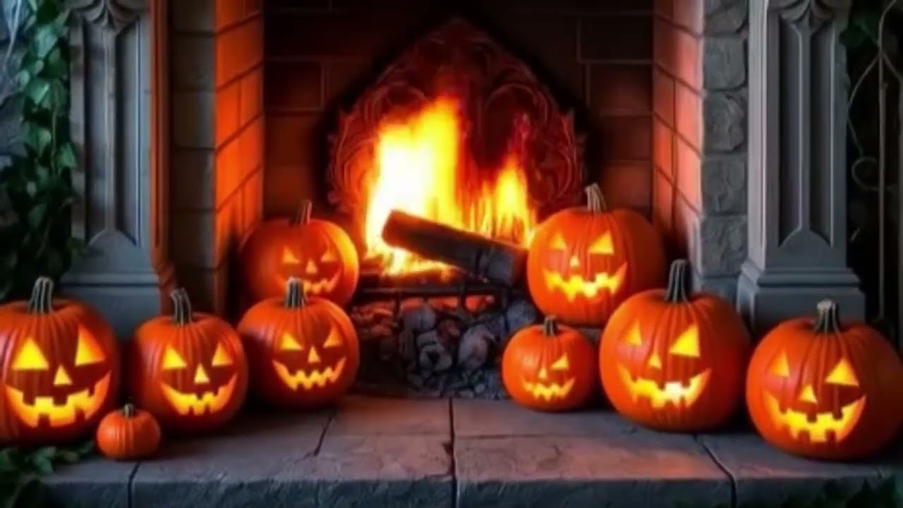 Soothing fireplace crackle.