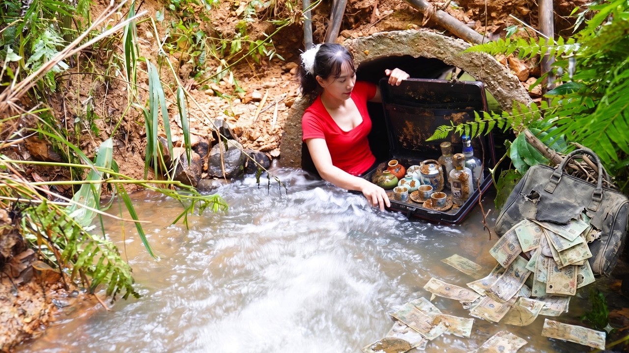Poor Girl Collecting Scrap Finds Huge Fortune & Valuable Antiques Hidden in a Sewer!