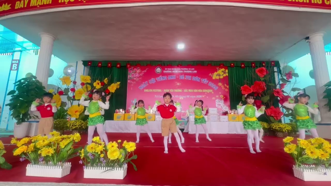 Tiết mục nhảy sôi động của các bạn lớp 5TA5 trong  CT Ngày hội Tiếng Anh-Bé vui đón Tết Bính Ngọ2026
