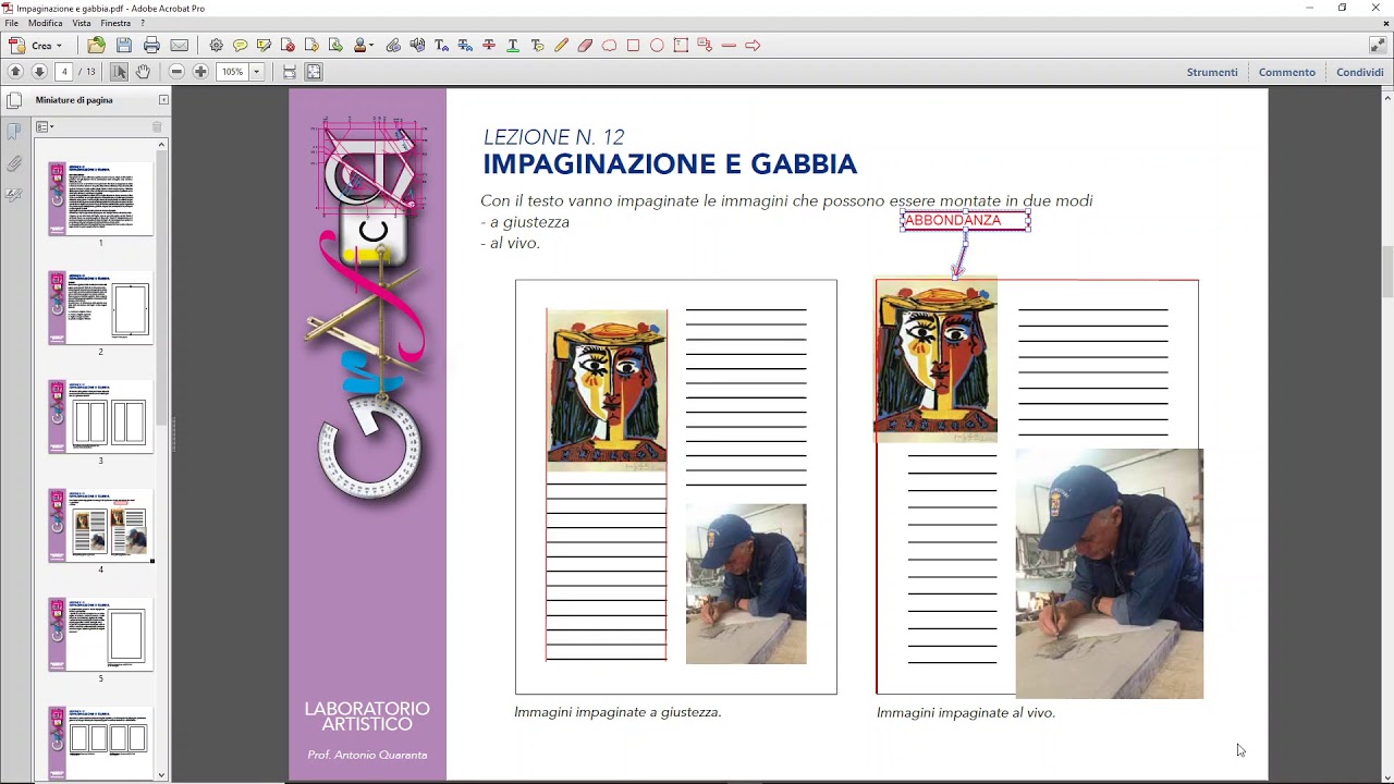IMPAGINAZIONE E GABBIA - Lezione n. 12