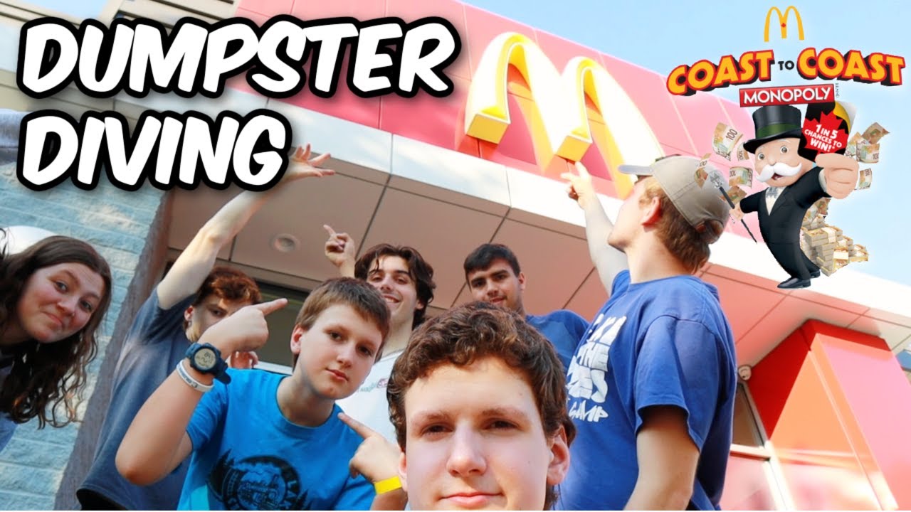 Dumpster Diving at MCDONALD's for Monopoly Coupons *WE GOT KICKED OUT TWICE*